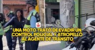MOTO TRATÓ DE ESCAPAR Y ATROPELLÓ A UN AGENTE DE TRÁNSITO