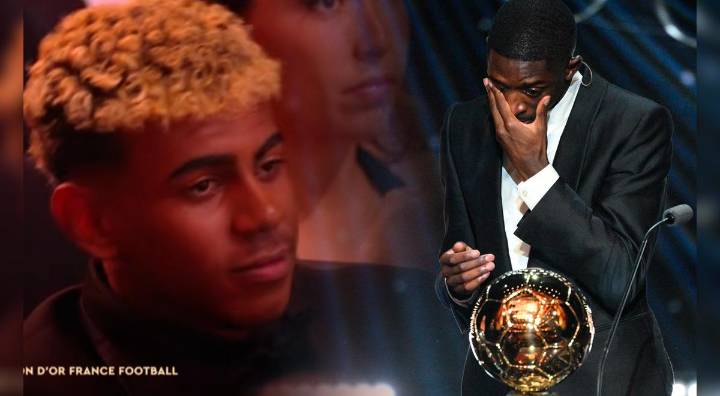 La reacción de Lamine Yamal tras la ovación que recibió Ousmane Dembélé al ganar el Balón de Oro 2025