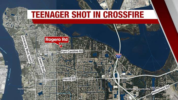 Teen caught in crossfire of shootout between 2 vehicles in Arlington: JSO