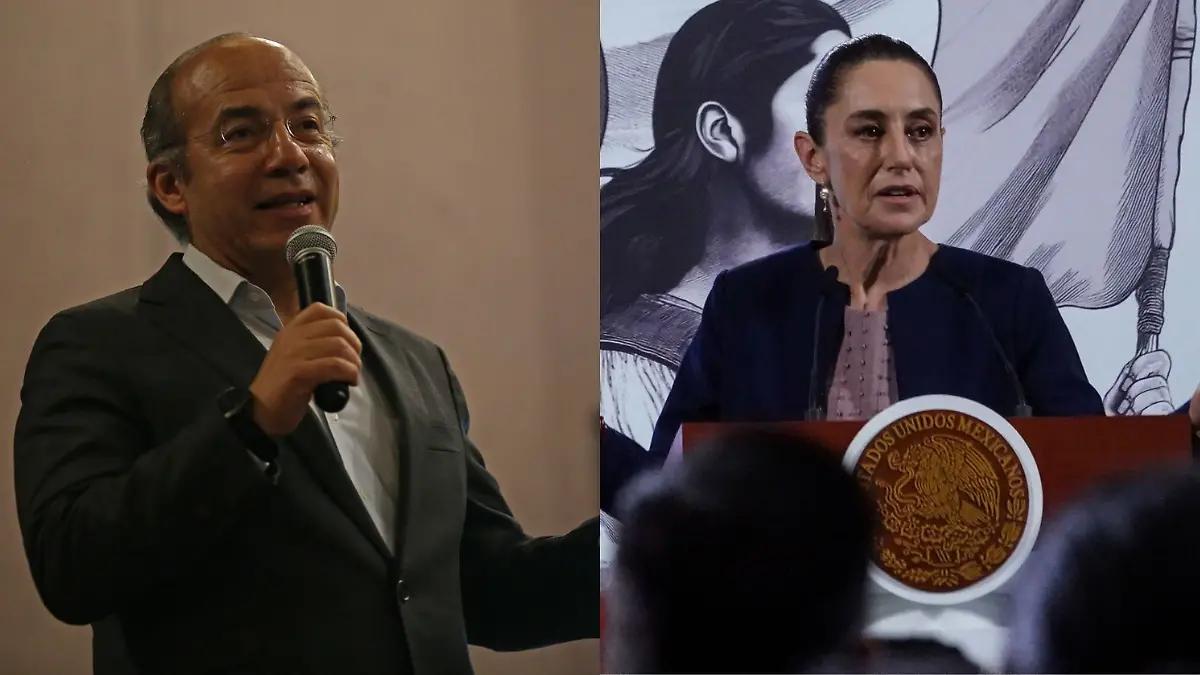 Sheinbaum acusa a Calderón de “entreguista” por criticar la reforma judicial en EU