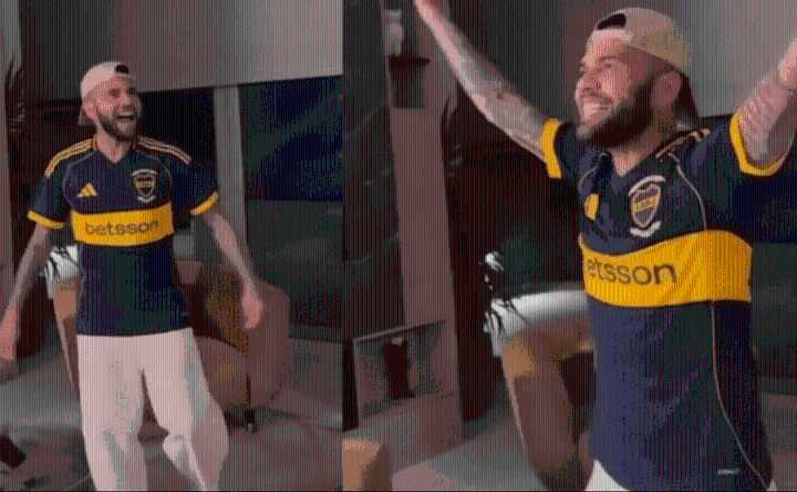 El brasileño Dani Alves enloqueció a los hinchas de Boca posando con la camiseta