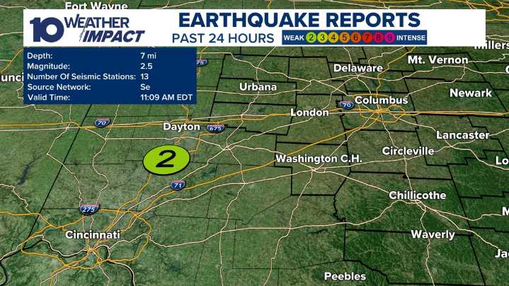 Earthquake recorded in southwestern Ohio over the weekend