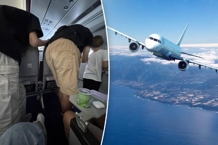 Passenger pays for extra legroom, gets blocked by family