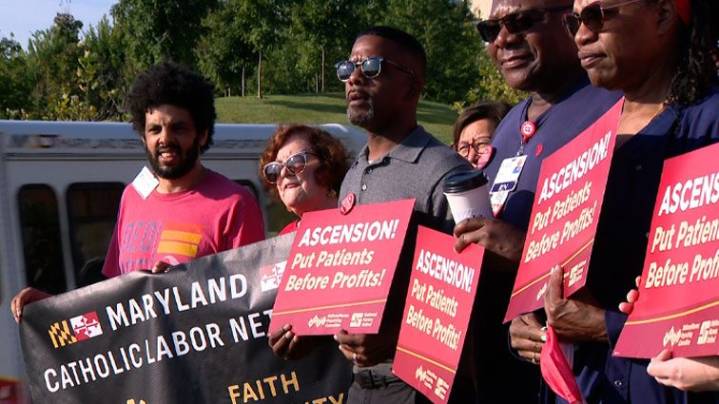 Nurses at Saint Agnes Hospital rally over financial investment concerns