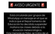El mensaje falso que 'corre' por Whatsapp en Aragón: no se suspende el colegio por la fuerte tormenta