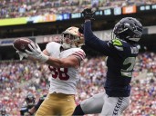 Late TD catch gives the 49ers a 17-13 win over the Seahawks