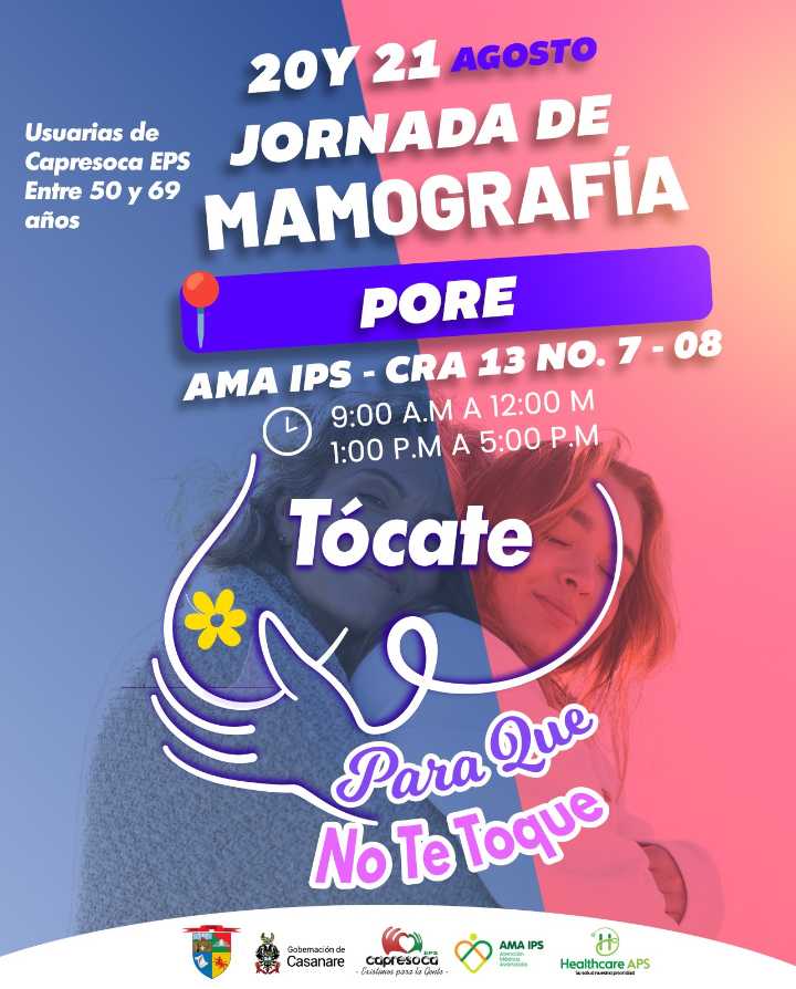 La ruta para la prevención del cáncer de mama llega a Pore y Trinidad, esta semana