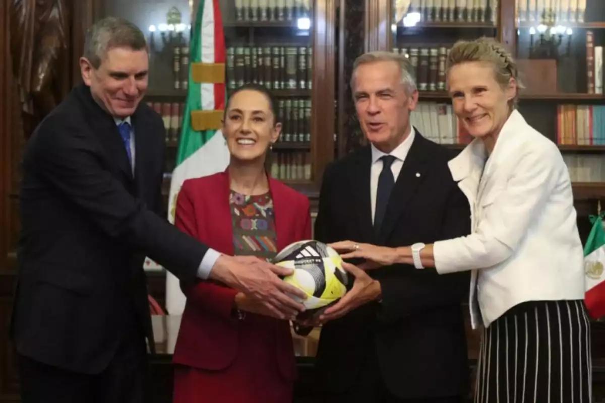 Claudia Sheinbaum recibe en Palacio Nacional al primer ministro de Canadá, Mark Carney
