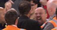 Diego Simeone sent off in added time chaos vs Liverpool for 'fighting' fan
