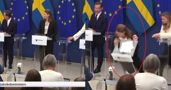 VIDEO: Nueva ministra de Salud de Suecia se desploma en plena conferencia