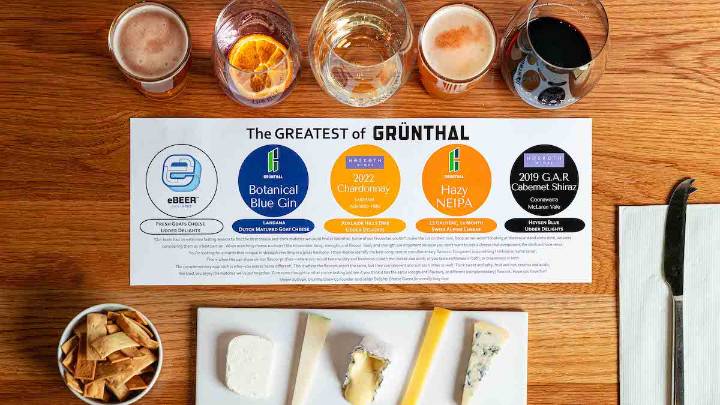 The ultimate combo tasting board has arrived featuring Adelaide Hills gin, beer, wine and cheese