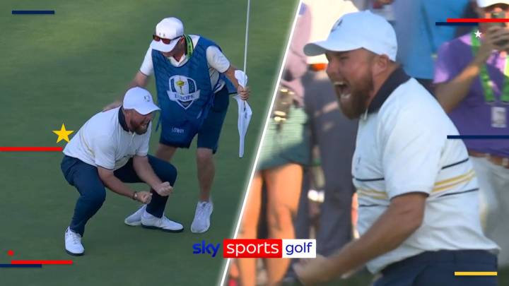 Ryder Cup: Incredible scenes as Lowry sinks putt to retain Ryder Cup!