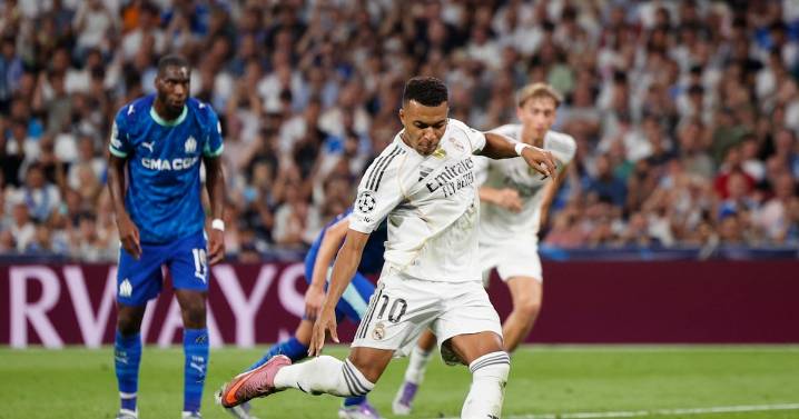 Deslucido estreno: dos penales de Mbappé permiten la remontada de Real Madrid ante Marsella en la Champions