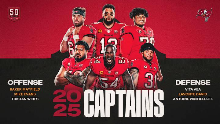 Bucs Elect 2025 Team Captains, with All Six Repeating from 2024