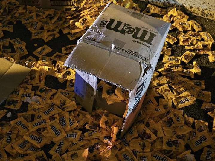 NUTTY PROBLEM: Truck with peanut M&Ms crashes on NJ highway