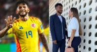 Luis Javier Suárez y su esposa: la pareja del goleador que brilló contra Venezuela