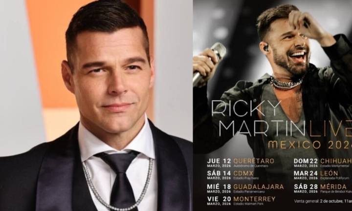 Ricky Martin regresará a Chihuahua con concierto en el Estadio Monumental en 2026