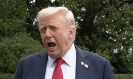 Trump meanders away from shutdown question to talk about 'men in women's sports'