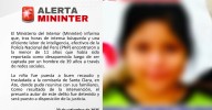 Mininter anuncia aparición de menor de edad de 11 años reportada como desaparecida