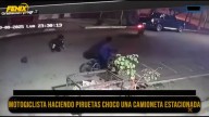 Chamical: Hacía “willy” en moto, chocó contra una camioneta estacionada y huyó