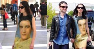 Alexa Chung Wears Dress With Image of Elvis on It While Leaving Venice with Boyfriend Tom Sturridge 