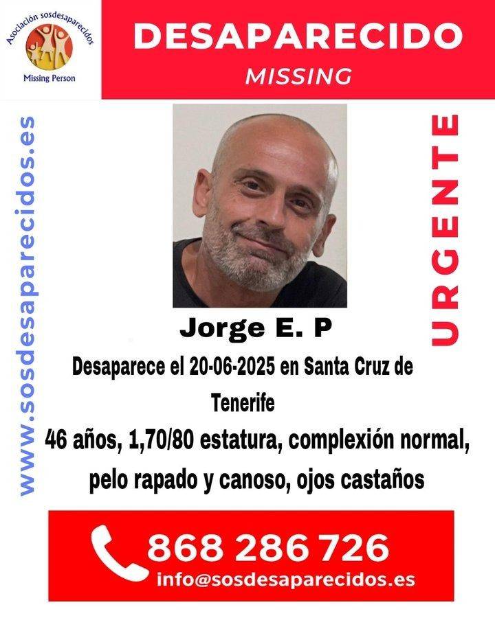 Buscan a Jorge, desaparecido en Santa Cruz de Tenerife