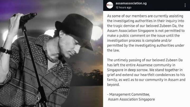 ‘Members assisting investigating authorities’: Assam Association Singapore on Zubeen Garg’s death