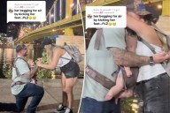 Mom's boobs almost suffocate baby during marriage proposal