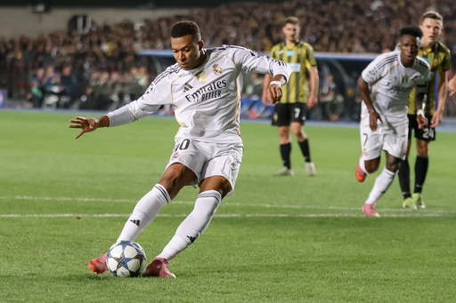 Mbappé recompensa a Madrid con tripleta en victoria 5-0 ante Kairat Almaty en la Liga de Campeones