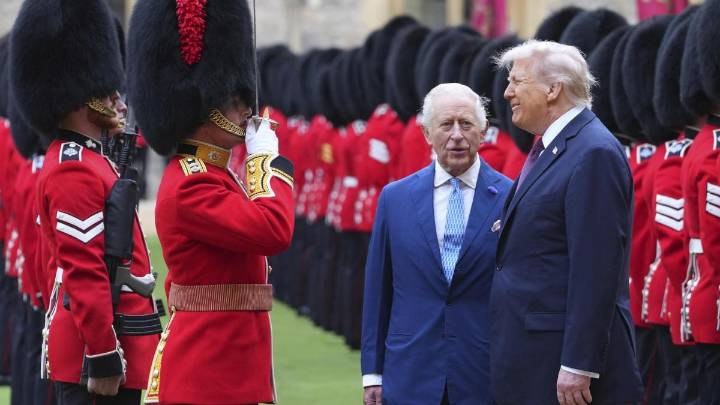 Trump inicia su visita de estado a Reino Unido visitando a Carlos III en Windsor