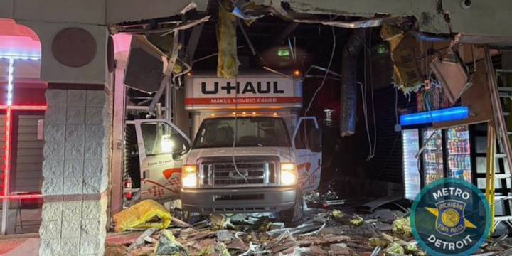 U-Haul crashes into Royal Oak hookah store in attempted ATM theft