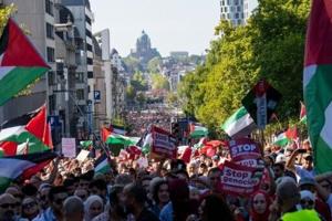 Tens of thousands march for Palestinians in Belgian capital