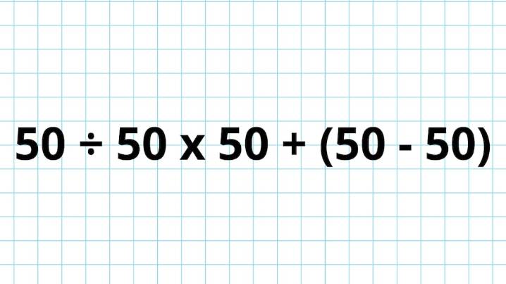 ¿Cuánto es 50 ÷ 50 x 50 + (50 - 50)? La cuenta matemática que pone a prueba a los genios