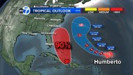 Hurricane Humberto forecast track and watching a second tropical disturbance