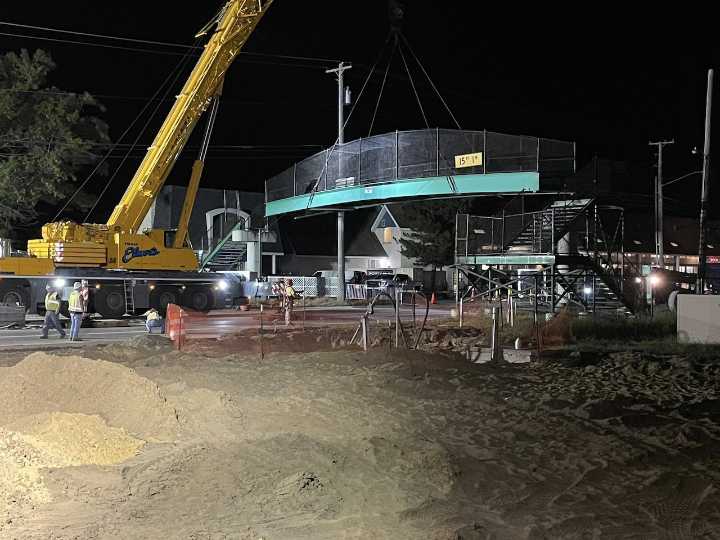 Traverse City removes 30-ton pedestrian bridge to make way for campground redesign