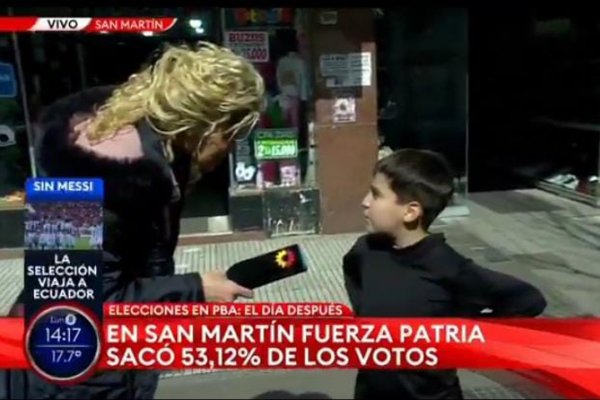 En el móvil de TN apareció un niño kirchnerista que le baja línea a su familia