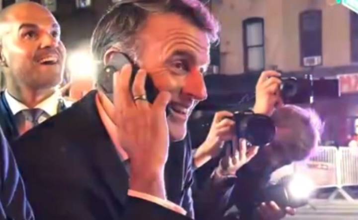 Video: Macrón pide paro a Trump para librar cierre de calles en NY: "Está bloqueado por tu culpa"