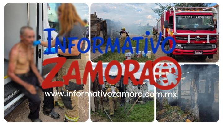 Hombre deja veladora prendida y se incendia su humilde vivienda