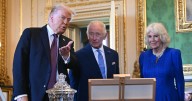 Ofrendas, cañonazos y protestas: las imágenes de la visita de Trump a Reino Unido