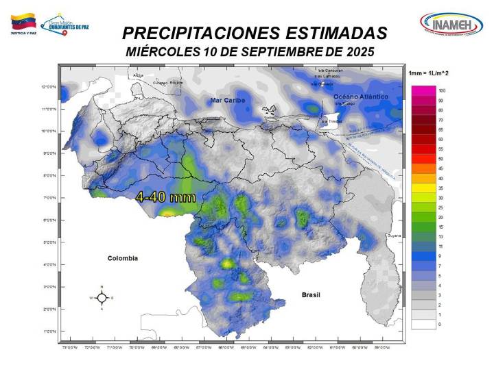 Pronóstico del clima para hoy miércoles 10  de  septiembre  de 2025