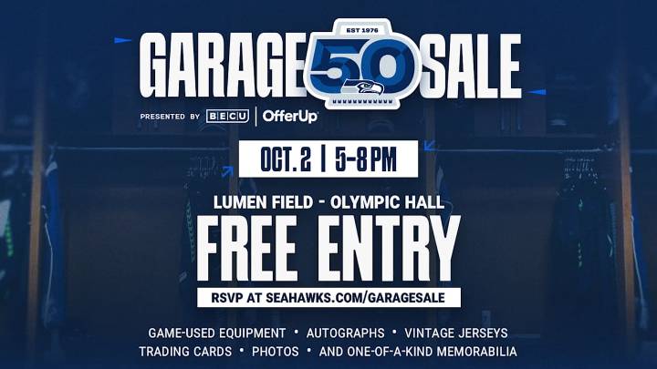 Seahawks Announce Special 50th Season Garage Sale, presented by OfferUp and BECU