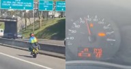 Un hombre circuló por Panamericana en un monociclo eléctrico a 100 km/h