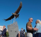 Statue of Freedom is unveiled to honor bald eagle's his legacy at Georgia Southern