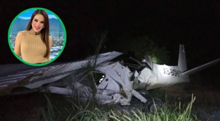 Muere conductora Débora Estrella tras desplomarse avioneta en García, México