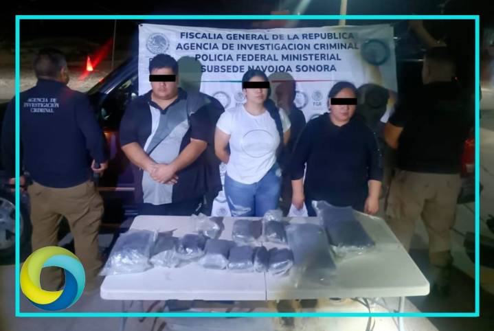 Detienen a tres personas que transportaban 30 kilos de heroína en Sonora