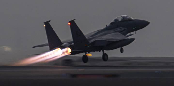 No missiles, no problem. F-15 crews dropped bombs on Iranian drones.