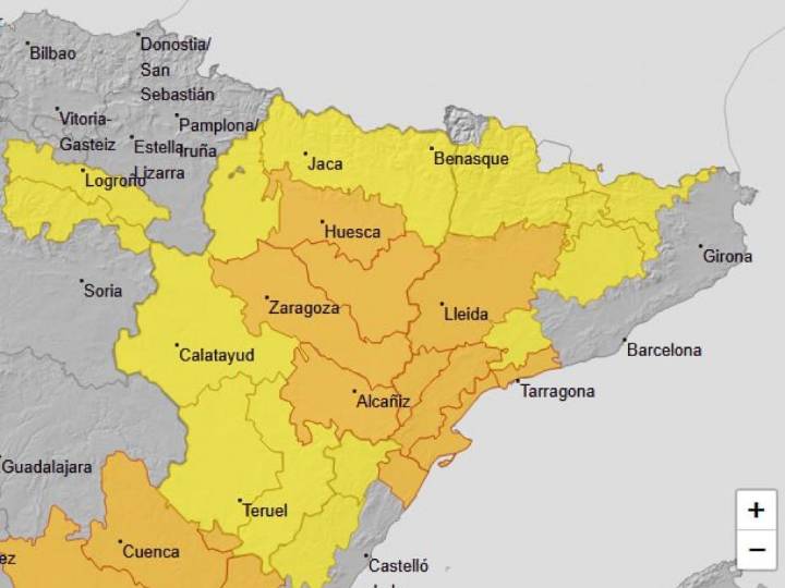 Activada la fase de alerta del plan especial de protección civil por fenómenos meteorológicos adversos (PROCIFEMAR) en Aragón