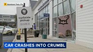 Car crashes through window of Crumbl cookie store in Newtown Township, Bucks County