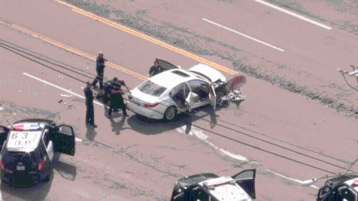 Man crashes into innocent driver while evading police in Burbank
