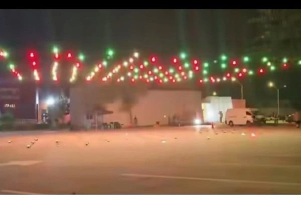 Video.- Falla espectáculo de drones en Piedras Negras